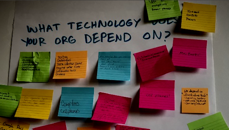 Post it notes asking what tech can we depend on